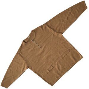 Coronas (Spain) Worsted Interlock Knit Wool Zip Crew Neck Jumper : L